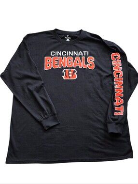 Cincinnati Bengals 4XL Black Fanatics NFL Fan Gear Long Sleeve Tee Shirt